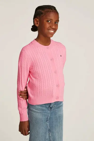 Dětský svetr Tommy Hilfiger růžová barva, KG0KG08282