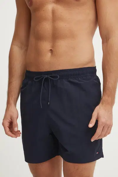 Plavkové šortky Tommy Hilfiger tmavomodrá barva, UM0UM03477
