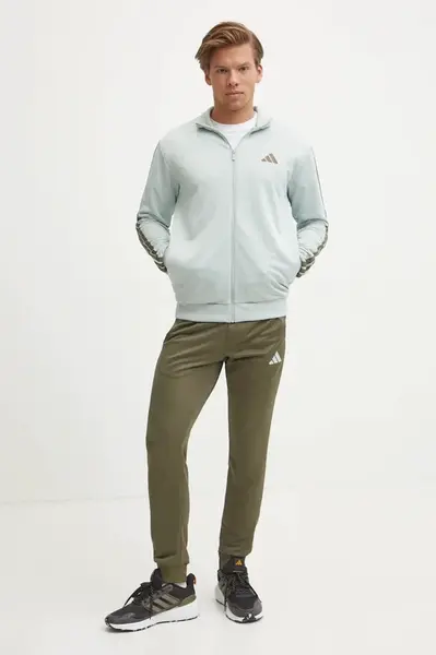 Tepláková souprava adidas 3S FT TT TS šedá barva, JI8874