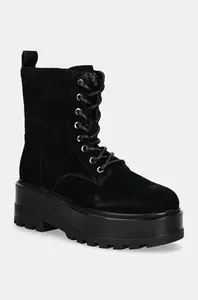 Semišové workery Calvin Klein Jeans FLATFORM ZIP LACEUP MG S