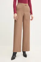 Kalhoty s vlnou Answear.LAB béžová barva, high waist