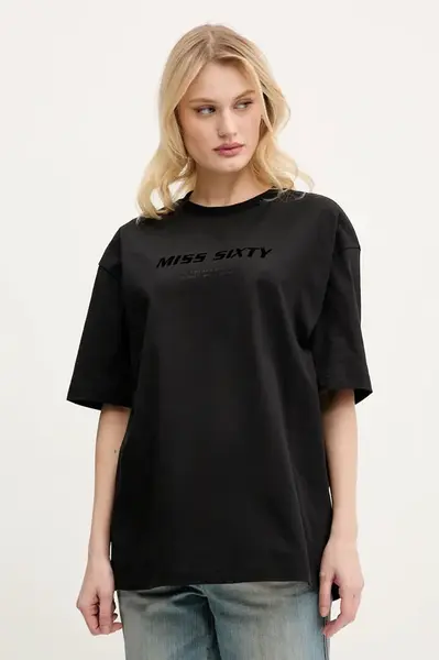 Bavlněné tričko Miss Sixty černá barva, 6S2SJ76100