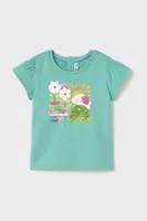 Dětské tričko Mayoral tyrkysová barva, 1049