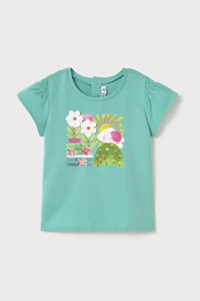 Dětské tričko Mayoral tyrkysová barva, 1049