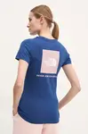 Bavlněné tričko The North Face Redbox Slim tmavomodrá barva, NF0A87NMB4O1
