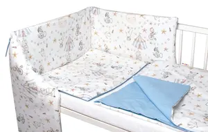 Baby Nellys 3-dílná sada Mantinel s povlečením Cirkus, modrá/bílá, 135x100 cm