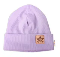 Baby Nellys Žebrovaná dvouvrstvá čepice s lemem - lila vel.  104/110