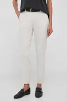 Kalhoty Sisley dámské, béžová barva, jednoduché, high waist