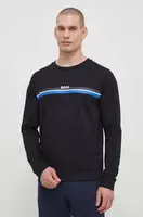 Bavlněné tričko s dlouhým rukávem BOSS černá barva, s potiskem, 50515159