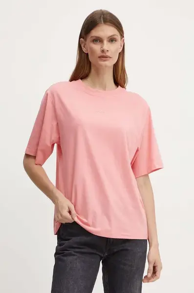 Bavlněné tričko Boss Orange C Enis Small Logo růžová barva, 50523256