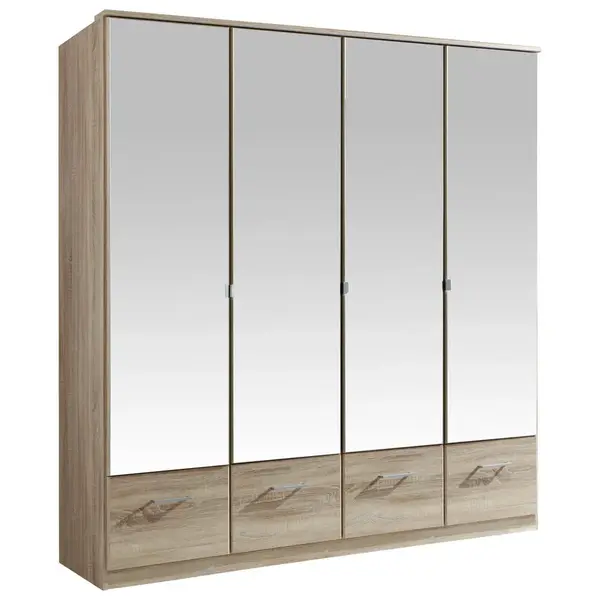 MID.YOU ŠATNÍ SKŘÍŇ SE ZRCADLEM, barvy dubu, 180/199/58 cm