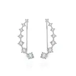 Beneto Stříbrné podélné náušnice s čirými zirkony AGU2712