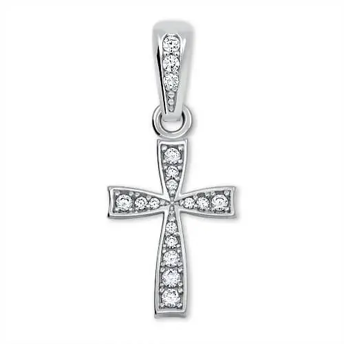 Soliter Jemný přívěsek křížek z bílého zlata 249 001 00570 07