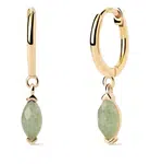PDPAOLA Pozlacené kruhové náušnice Green Aventurine Nomad Vanilla AR01-A07-U