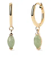 PDPAOLA Pozlacené kruhové náušnice Green Aventurine Nomad Vanilla AR01-A07-U