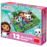 Dino - Dřevěné kostky Gábin kouzelný domek - Gábi 12 kostek