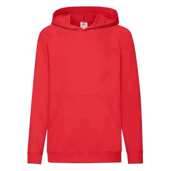 Red children's hoodie Fruit of the Loom