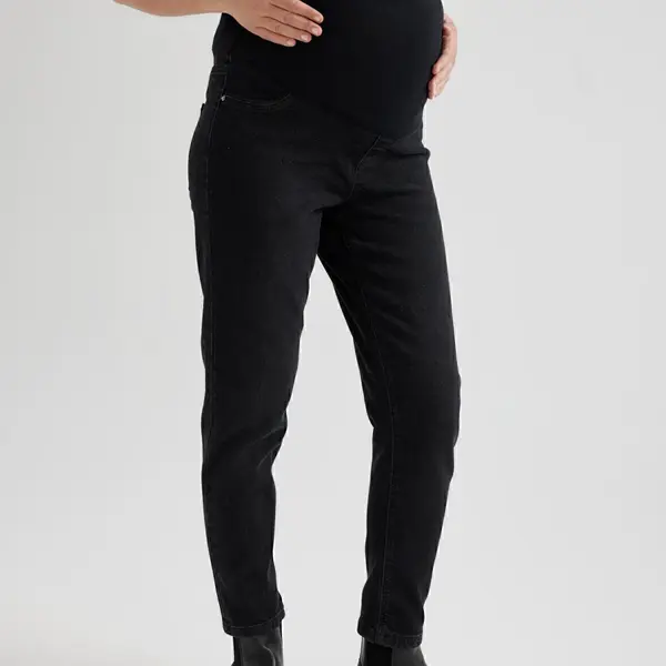 DEFACTO Boyfriend Ripped Detailed High Waist Straight Leg Long Maternity Pants X2069az23wn