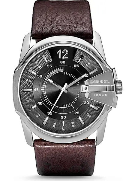 DIESEL Analógové hodinky 'Master Chief'  tmavohnedá / čierna / strieborná