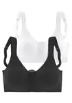 PETITE FLEUR Podprsenka  čierna / biela