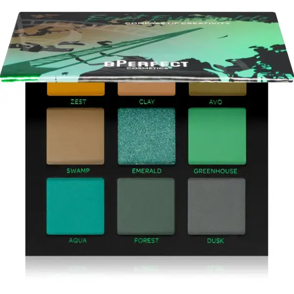 BPerfect Compass of Creativity paletka očních stínů odstín East Emeralds 110 g