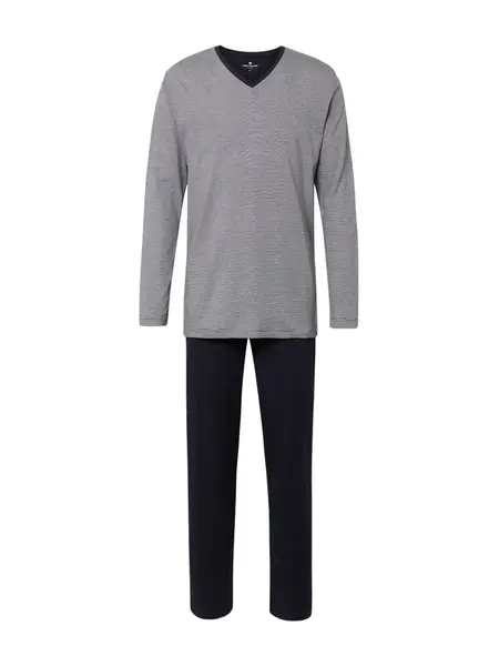 TOM TAILOR Dlhé pyžamo  námornícka modrá / biela