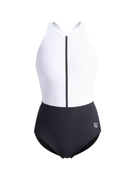 ARENA Športové jednodielne plavky 'Silvia'  čierna / biela