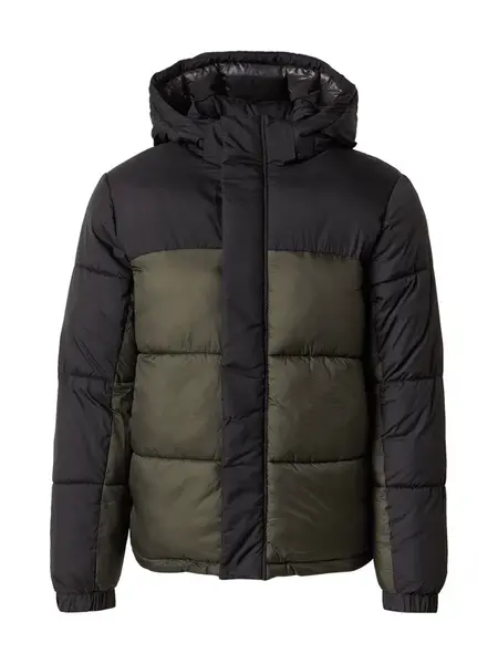 JACK & JONES Zimná bunda 'JCOUNION'  tmavozelená / čierna