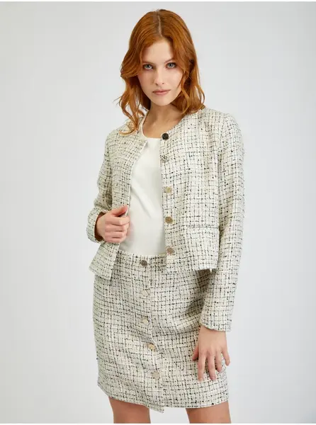 Orsay Krémové dámské vzorované sako - Dámské