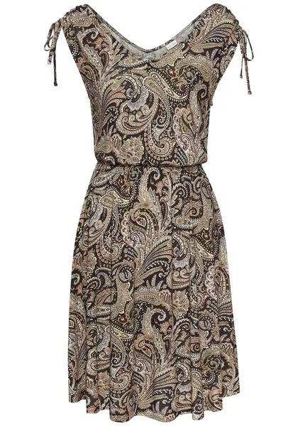 LASCANA Šaty  nebielená / hnedá / kiwi / čierna