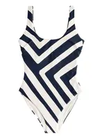 Next Jednodielne plavky  námornícka modrá / biela