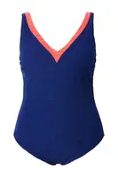 Ulla Popken Jednodielne plavky 'Alice'  tmavomodrá / lososová