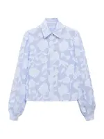 MANGO Blúzka 'Palomo'  svetlomodrá / biela