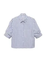 MANGO Blúzka 'GIGI'  modrá / biela