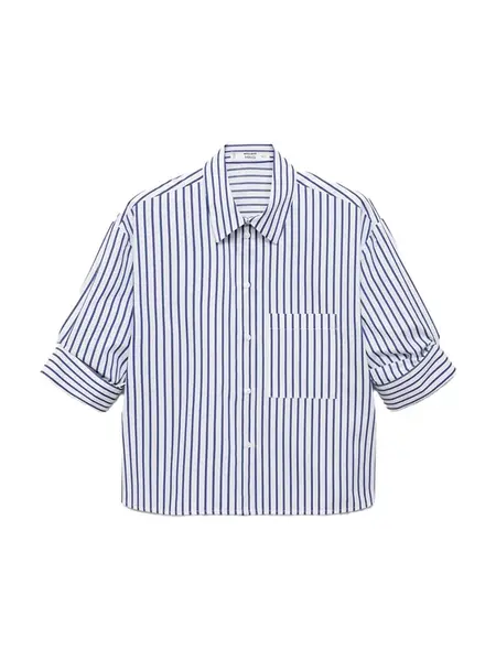 MANGO Blúzka 'GIGI'  modrá / biela