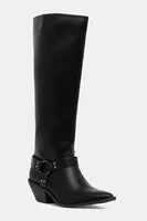 Kozačky Answear.LAB černá barva, na podpatku, lehce zateplené