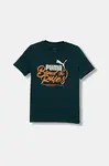 Dětské bavlněné tričko Puma MID90s Graphic Tee III B zelená barva, s potiskem, 688472