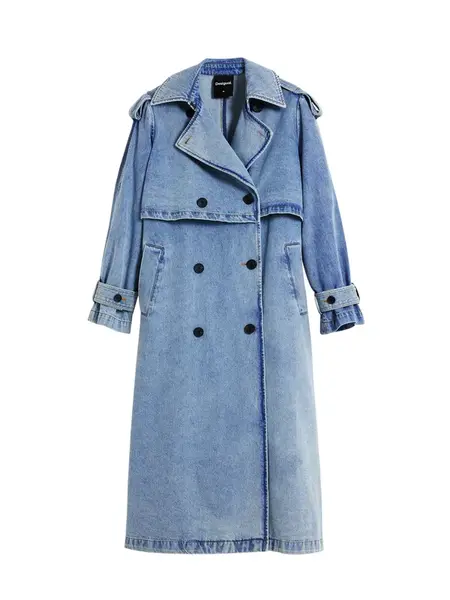 Desigual Prechodný kabát  modrá denim