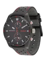 HUGO Analógové hodinky '#FAST'  sivá / červená / čierna