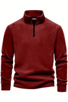49143 Dewberry Half Zipper Stand Collar Mens Fleece-BORDEAUX