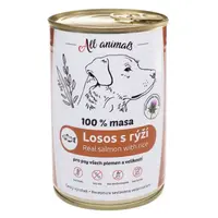 ALL ANIMALS konzerva losos mletý s rýží pro psy 400 g