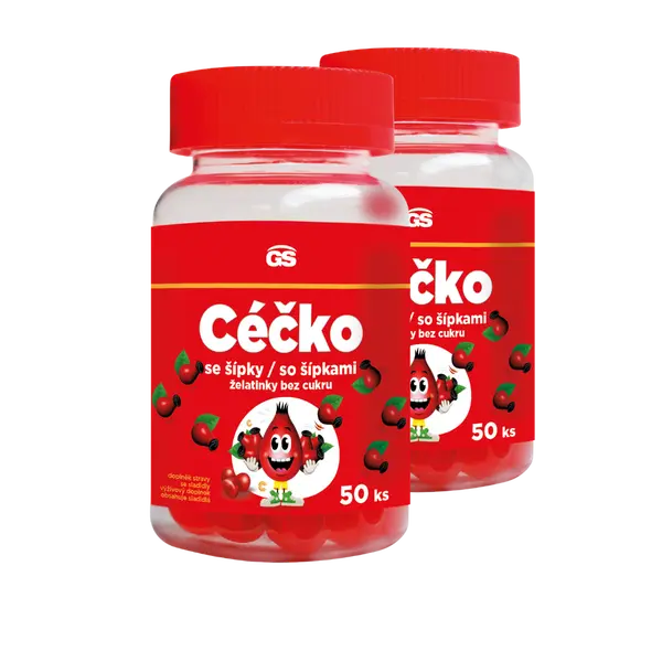 GS Céčko se šípky, želatinky bez cukru, 2 × 50 ks