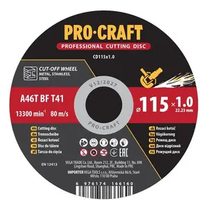 Kotouč řezný PROCRAFT 115x1.0mm