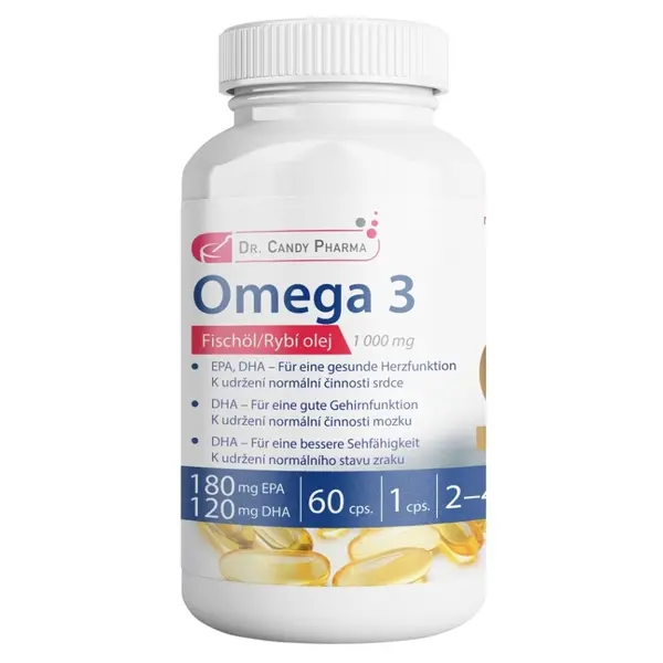 DR.CANDY PHARMA Omega 3 rybí olej 1000 mg 60 kapslí