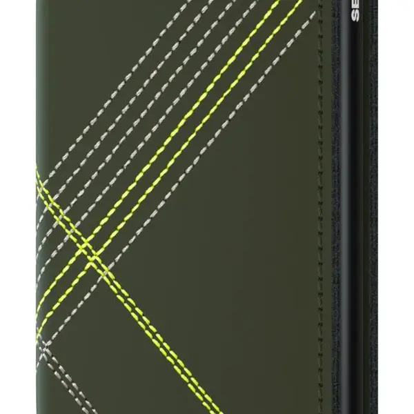 Kožená mini peněženka Secrid Slimwallet Stitch Linea Lime