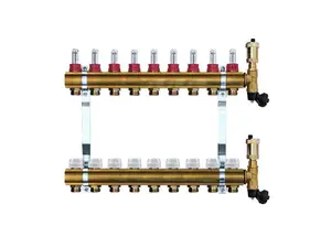 Mosazný rozdělovač s automatickým odvzdušněním - 9 cestný