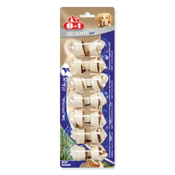 8IN1 Delights kost žvýkací hovězí XS 7 kusů