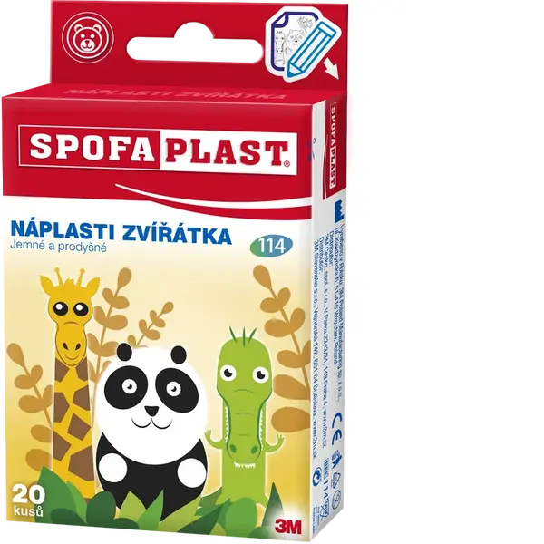 3M™ SPOFAPLAST 114 Dětské náplasti zvířátka 20 kusů
