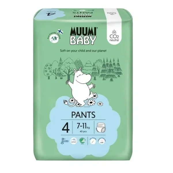 MUUMI BABY Walkers 4 Maxi 7-11 kg kalhotkové eko pleny 40 ks