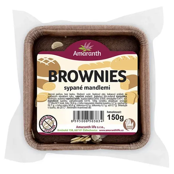 AMARANTH Bezlepkové brownies sypaný mandlemi 150 g